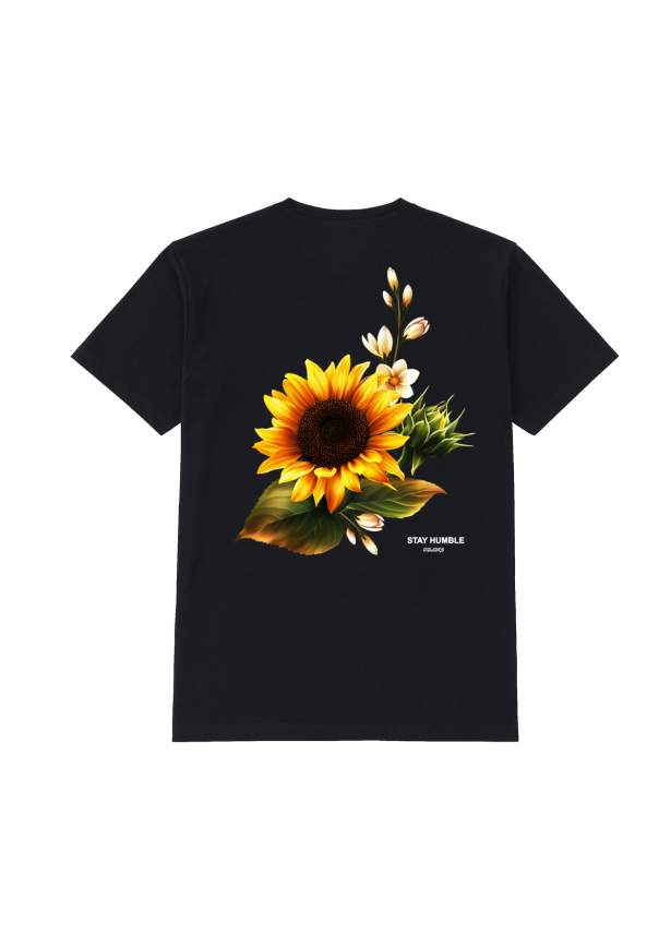 T-shirt koszulka floral2 czarna