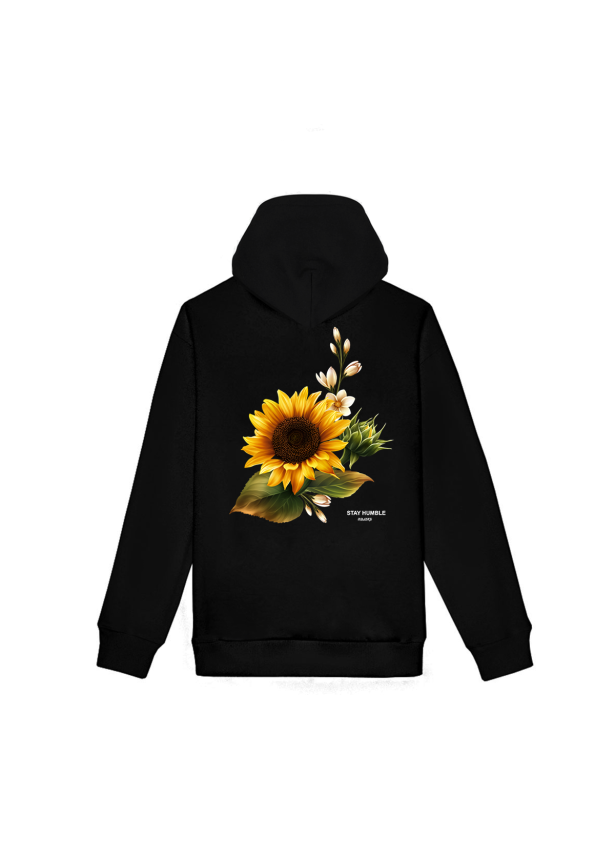 Bluza hoodie floral1 czarna