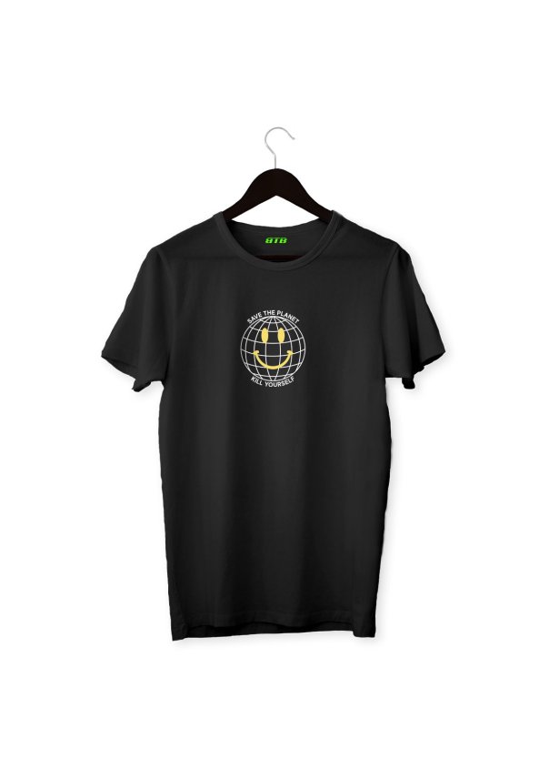 T-Shirt Save The Planet Czarna Koszulka