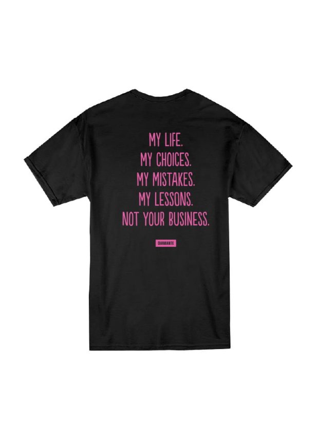 MY LIFE - T-Shirt Unisex - Czarny/Róż